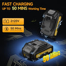 PILENTO LEAF BLOWER CORDLESS 2 BATTERIES FAST CHARGER 210 MPH ES-V3617 - YELLOW - Like New