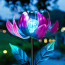 AIINY SOLAR PURPLE METAL FLOWER WIND SPINNERS FCD002 - PURPLE - Like New