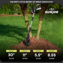 SUN JOE 24V AMP CORDLESS GARDEN TILLER + CULTIVATOR, BATTERY + CHARGER -BLACK - Like New