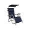 Bliss Hammocks 26" Gravity Free Beach Chair w/ Adjustable Canopy, Pillow - Navy - Like New