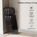 VECELO BLACK FOLDING CHAIRS 4-PACK COMMERCIAL GRADE PLASTIC AND STEEL - BLACK - Brand New