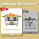 KITCHEN CHAFING DISHES 4 PACK 6QT ROUND CHAFING DISHES FOR BUFFET - SILVER/GOLD - Like New