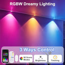 BRIGHTEVER PERMANENT OUTDOOR LIGHTS, 105FT SMART RGBIC, 50 LED, IP65 - WHITE - Like New