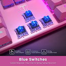 RisoPhy Mechanical RGB 104 Keys Ultra-Slim Backlit Wired Keyboard PC305A - PINK - Like New