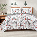 DAN RIVER 3-PIECE CHRISTMAS PRINT PINSONIC QUILT SET FULL/QUEEN -HOLIDAY VILLAGE - Brand New