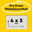 POST-IT DRY ERASE WHITEBOARD FILM SURFACE 4×3 FT ROLL DEF4X3 - WHITE - Brand New