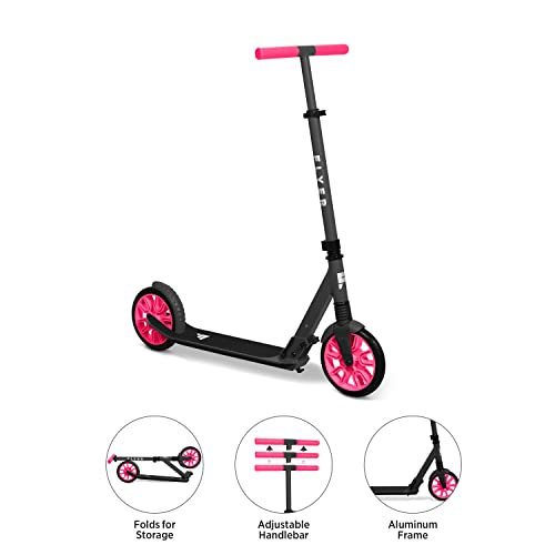 RADIO FLYER FLYER KICKSTART MAX, KICK SCOOTER, ADJUSTABLE, 220 LBS - BLACK/PINK - Like New