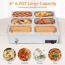 B094QRSL9W 6-Pan Commercial Electric Food Warmer 850W Stainless Steel Buffet - Brand New