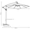 SUNNYDAZE 10FT OFFSET CANTILEVER SOLAR PATIO UMBRELLA BURNT ORANGE - Like New