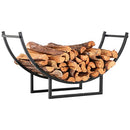 PHI VILLA Firewood Bin Heavy Duty Firewood Racks Indoor Log Rack - Black - Brand New