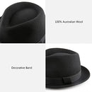 AKIO&AQUIRAX Fedora Hats Wool Mens Dress Brim Classic Felt Fedora B0B5T7JN7H - Brand New