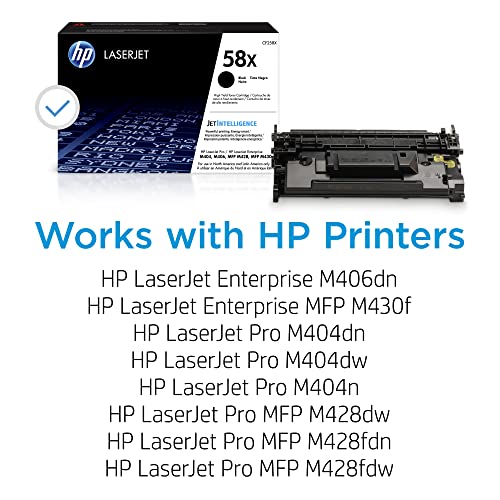 HP 58X Black High-yield Toner Cartridge Works with HP LaserJet Enterprise M406dn Like New