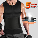 Cimkiz Men's Waist Trainer Sauna Suit Shirt, Gym & Exercise Compression Vest - Like New
