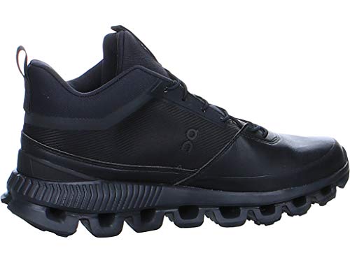 ON RUNNING WOMENS CLOUD HI WATERPROOF TEXTILE SYNTHETIC TRAINERS ALL BLACK- 6 Like New