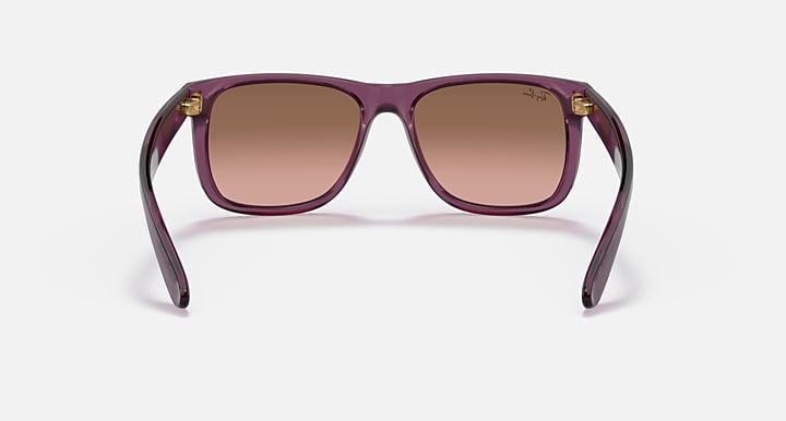 RAY BAN JUSTIN CLASSIC RB4165 TRANSPARENT VIOLET FRAME PINK BROWN GRADIENT 54MM - Like New