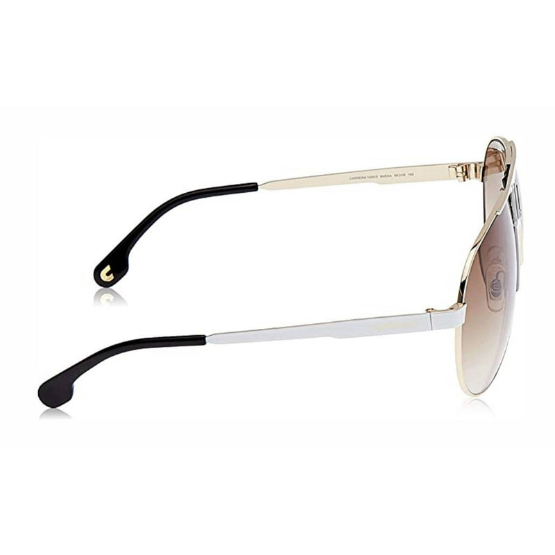 CARRERA METAL AVIATOR SUNGLASSES, WHITE GOLD FRAME BROWN GRADIENT LENSES, 66MM - Like New