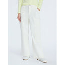 FREE ASSEMBLY CROPPED STRAIGHT LEG UTILITY JEANS - SIZE: WOMEN L - VANILLA CREAM - Brand New