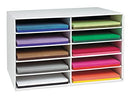 Pacon Classroom Keepers 12" x 18" Construction Paper Storage, 10-Slot, White - Like New