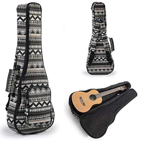 HOLA! MUSIC ACCORDION ACCESSORY (MILEMONT-11) UKULELE GIG BAG - BLACK WHITE - Like New