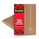 SCOTCH® PADDED MAILERS, SIZE 5, 10-1/2" X 14-3/4", KRAFT, PACK OF 25 MAILERS - Brand New