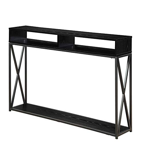 161889BL CONVENIENCE CONCEPTS TUCSON DELUXE CONSOLE TABLE WITH SHELF - BLACK - Like New