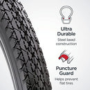 SCHWINN CRUISER BIKE TIRE WITH KEVLAR BLACK 26 X 2.12-INCH PUNCTURE GUARD - Brand New