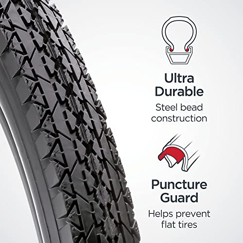 SCHWINN CRUISER BIKE TIRE WITH KEVLAR BLACK 26 X 2.12-INCH PUNCTURE GUARD - Brand New