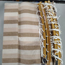 LXOOHY 12FT CURVED QUICK DRY PATIO DOUBLE 2 PERSON HAMMOCK - BEIGE STRIPE - Like New