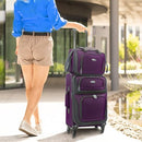 US Traveler Lightweight Rolling 20" Carry On Luggage Softside Suitcase Purple - Brand New