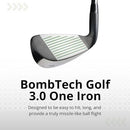 BombTech Golf One Iron Launch Low Piercing Bombs with Ease (Stiff) - Green - Brand New