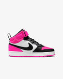 NIKE COURT BOROUGH MID - SIZE: YOUTH 7Y - WHITE/FIERCE PINK/BLACK - Like New
