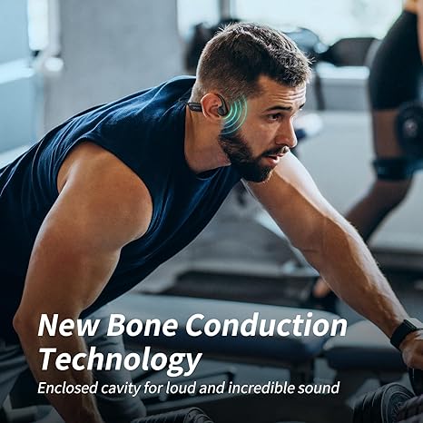 CXK Bone Conduction Bluetooth 5.3 Open Ear Headphones X14-BLACK - BLACK Like New