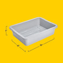 Rubbermaid Commercial Products Standard Bus/Utility Box Gallon, Gray Plastic - Brand New