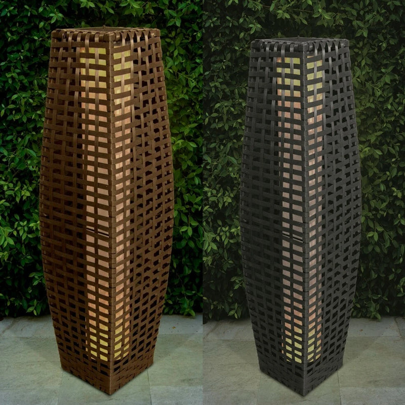 SOLAR RATTAN LIGHTS SOLAR RATTAN OPTIK 69CM LED LEUCHTE AUSSEN GARTEN TERRASSE - Like New