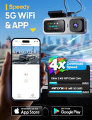 ANYSKI 3 CHANNEL 4K DASH CAM FRONT AND REAR INSIDE BUILT-IN 5G WIFI - SILVER - Like New