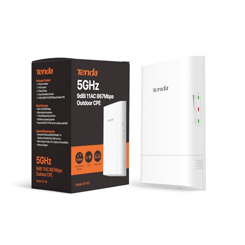 Tenda O1-5G 5.8GHz 867Mbps Outdoor Wireless Bridge Point to Point Wi-Fi - WHITE Like New