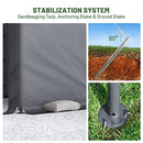 CECAROL C03 10X20FT HEAVY DUTY CARPORT 180G HEAT-SEALING ALL WEATHERTARP - WHITE - Like New