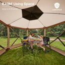 EVER ADVANCED POP UP GAZEBO SCREEN HOUSE TENT FOR CAMPING, BROWN - BROWN - Like New
