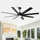 PARROT UNCLE 72" INDOOR INTEGRATED LED SMART CEILING FAN, LIGHT, REMOTE - BLACK - Like New