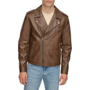 LEVI'S MEN FAUX LEATHER MOTORCYCLE JACKET SIZE MEN XL SADDLE-NEW - Brand New