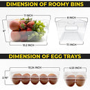 Kitch & Kasa Clear Storage Bins 4 Baskets & 2 Egg Trays Pantry Food Organization - Brand New