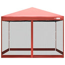 VIVOHOME 8x8ft Easy Pop-Up Canopy Outdoor Screen Tent Mesh Mosquito - Red - Like New