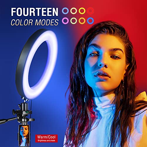 MUTUDU RING LIGHT 3 TRIPODS SELFIE RING LIGHTS STAND PHONE HOLDER LIGHT - BLACK - Like New