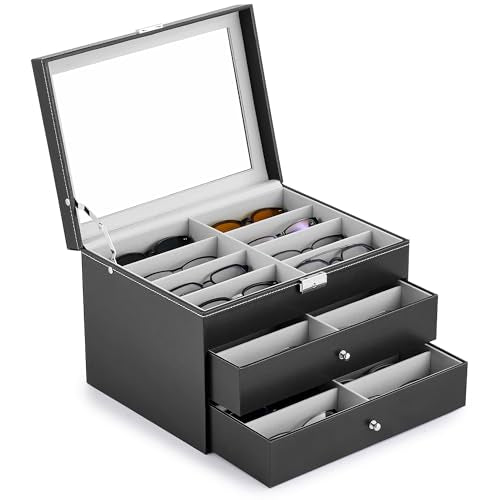 CO-Z 24 COMPARTMENT SUNGLASSES ORGANIZER - BLACK - Like New