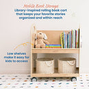 ECR4KIDS Mobile Book Cart with Countdown Timer and Storage, Natural - Like New