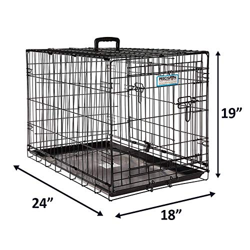 PRECISION PET PRODUCTS TWO DOOR PROVALUE WIRE DOG CRATE, 42 INCH - BLACK - Like New
