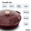 Landhaus Enameled Cast Iron Braiser Lid 5.4 Quart Merlot Red B07GVP8CR2 - Brand New