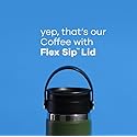 HYDRO FLASK 12 OZ WIDE MOUTH BOTTLE WITH FLEX SIP LID - BLACK - Brand New