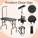 Yaheetech 32" Foldable Pet Dog Grooming Table Adjustable Height Arm Black - Brand New