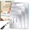 PEREHOME Titanium Double Sided Cutting Board, 3 Pieces, ZB03-3PCS, Gift - Silver - Like New